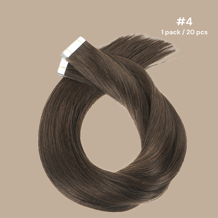 Extensions Adhésives / tapes raides Remy Hair Premium 4# 60 Gr