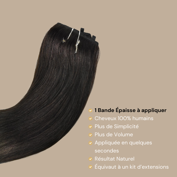 Extension à Clips Straight Ombre Brun Chocolat Blond Mono Bande Maxi Volume Ombre Brun Chocolat Blond