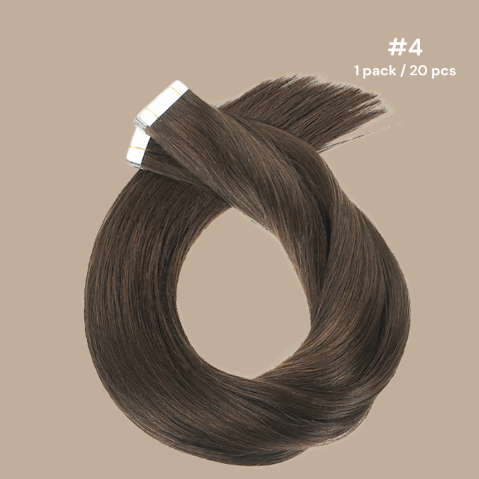 Extensions Adhésives / tapes raides Remy Hair Premium 4# 4# 60 Gr