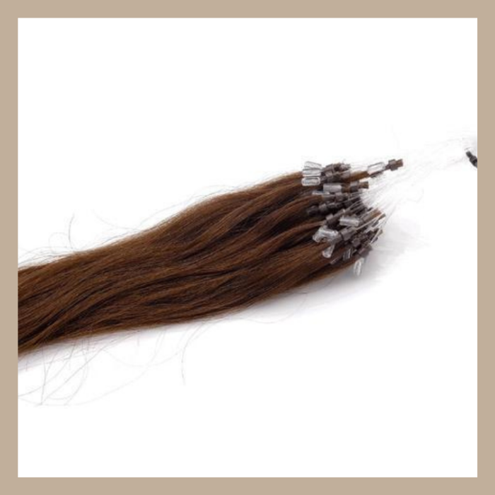 100 Extensions Anneaux Raides Chocolat Chocolat 22" | 56 Cm 80 Gr