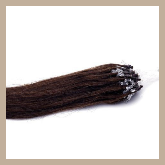 100 Extensions Anneaux / Easy Loop Raides Chocolat Foncé 80 Gr