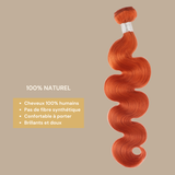 Tissage Cheveux Vierge Human Hair Body Wave 7A Ginger 350# 100 Gr