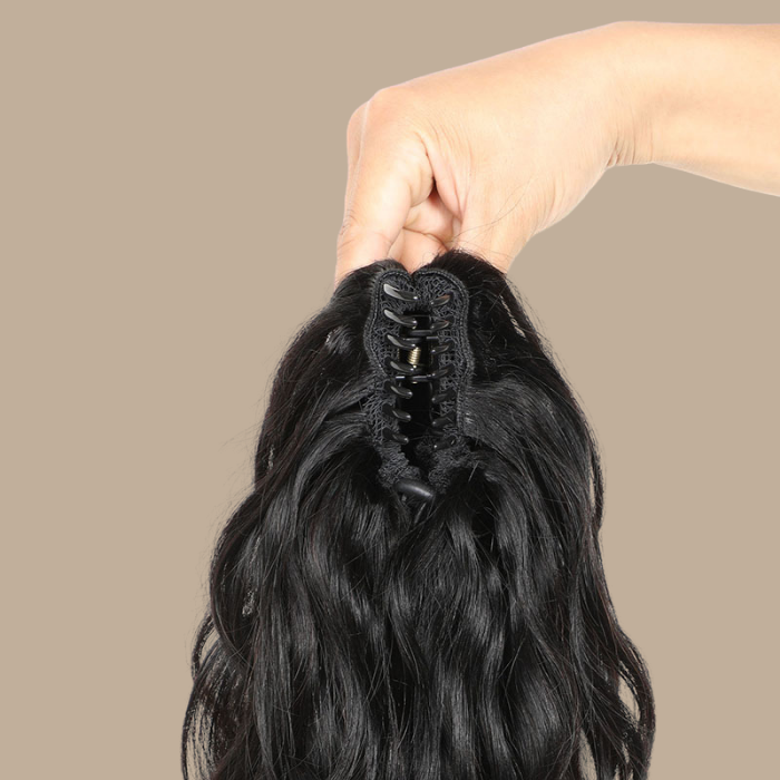 Queue de cheval Ponytail Noir à Pince Naturel Remy Hair Body Wave Noir