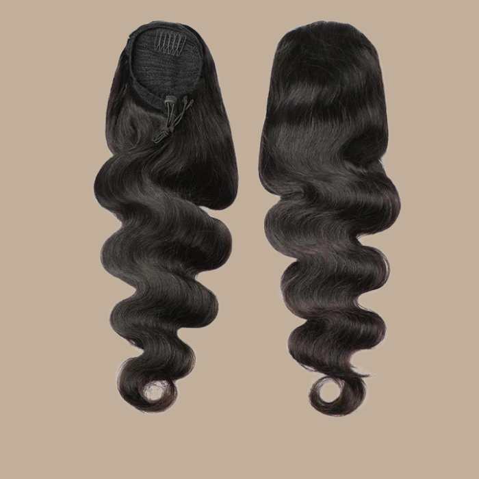 Queue de cheval Ponytail Noir A Cordon Remy Hair Body Wave