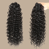 Queue de cheval Ponytail Noir à Pince Naturel Remy Hair Deep Wave Noir