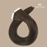 Extensions Adhésives / tapes raides Remy Hair Premium 6# 60 Gr