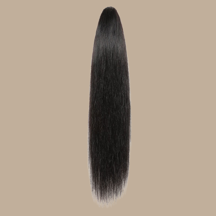 Queue de cheval Ponytail Noir à Pince Naturel Remy Hair Straight Noir