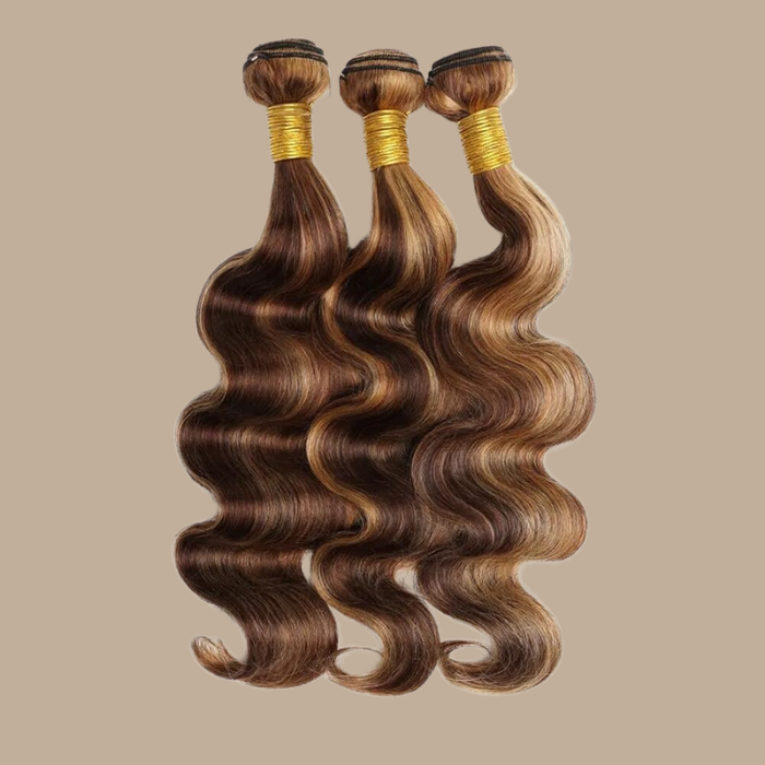 Tissage Cheveux Vierge Human Hair Body Wave 7A Chatain Méché Blond P4/27 100 Gr Chatain méché blond P4 27 1 Pc