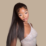 Queue de cheval Ponytail Noir Ruban Magique Remy Hair Yaki Straight Noir