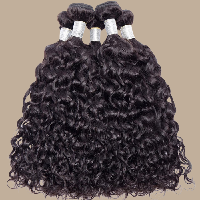 Tissage Cheveux Vierge Human Hair Water Wave 7A Brun Foncé 1B 100 Gr Brun Foncé 1 Pc