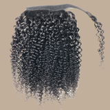 Queue de cheval Ponytail Noir Ruban Magique Remy Hair Kinky Curly Noir