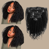 Kit Extensions à Clips Kinky Curly Noir 120 gr Noir 120 Gr