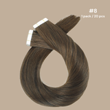 Extensions Adhésives / tapes raides Remy Hair Premium 8# 60 Gr