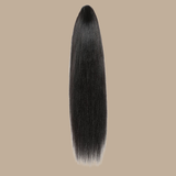 Queue de cheval Ponytail Noir à Pince Naturel Remy Hair Yaki Straight Noir