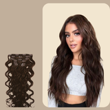 Extensions Clips Ondulées Brun Brun 20" | 51 Cm 160 Gr