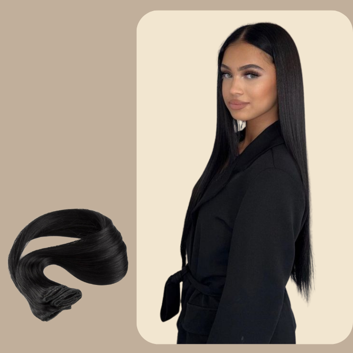 Extension Clip Raide Couleur Unie Noir