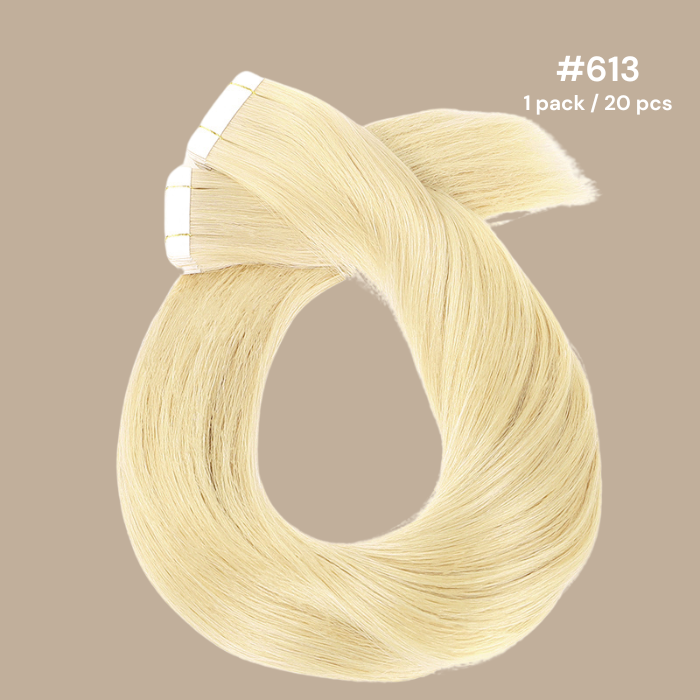 Extensions Adhésives / tapes raides Remy Hair Premium 613# 613# 60 Gr