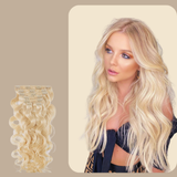 Extensions Clips Ondulées Blond Platine Blond Platine 20" | 51 Cm 160 Gr