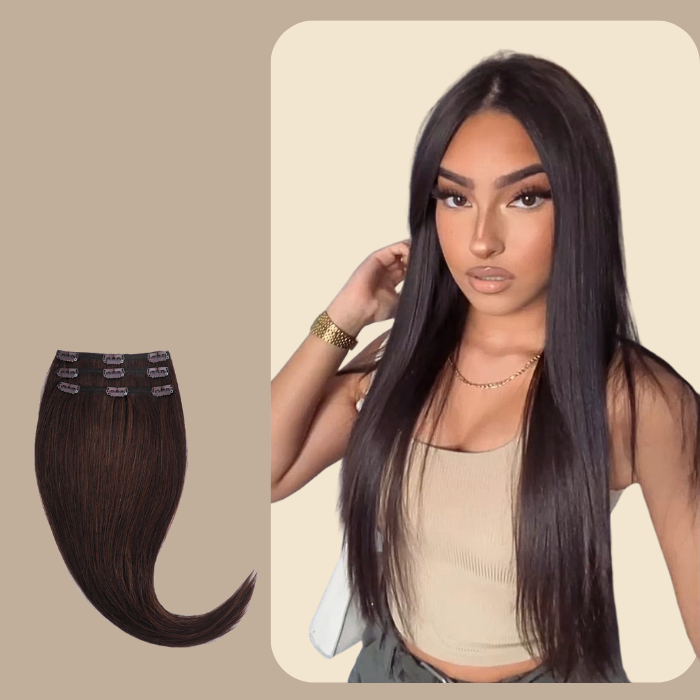 Extensions Clips Raides Brun Foncé Brun Foncé 120 Gr