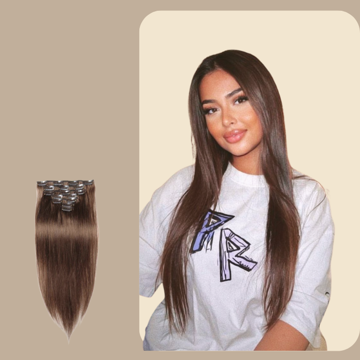 Extensions Clips Raides Noisette Noisette 18" | 46 Cm 85 Gr