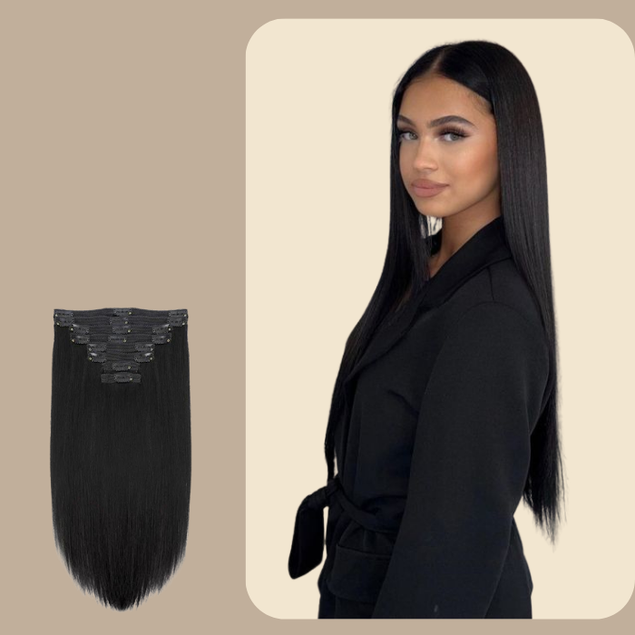 Extensions Clips Raides Noir