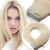 Extensions Adhésives / tapes raides Blond Platine