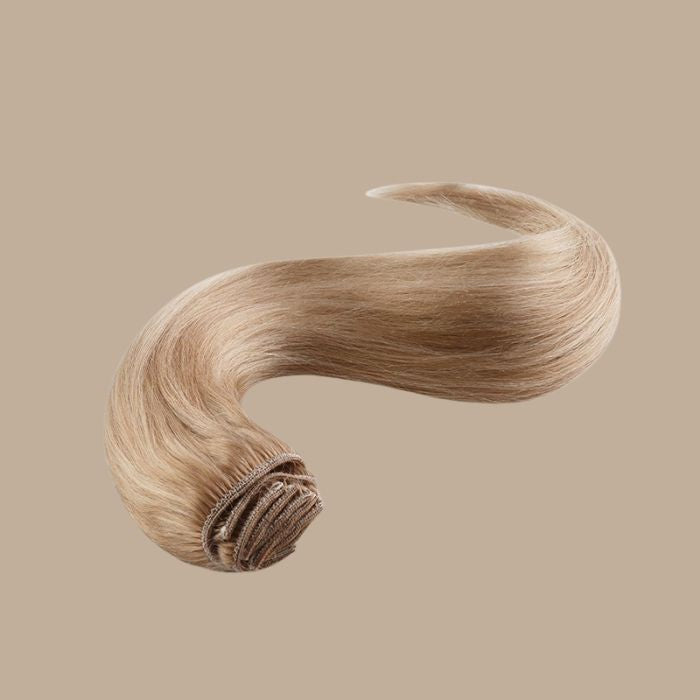 Extension Clip Raide Couleur Unie Blond Méché Platine 18" | 46 Cm 70 GR