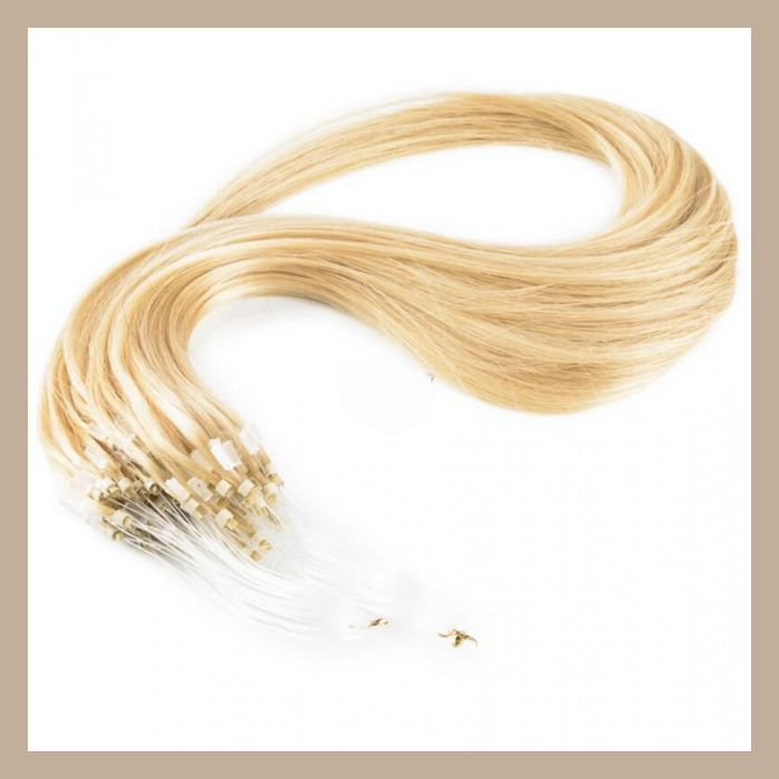 100 Extensions Anneaux / Easy Loop Raides Blond Clair 18" | 46 Cm 80 Gr