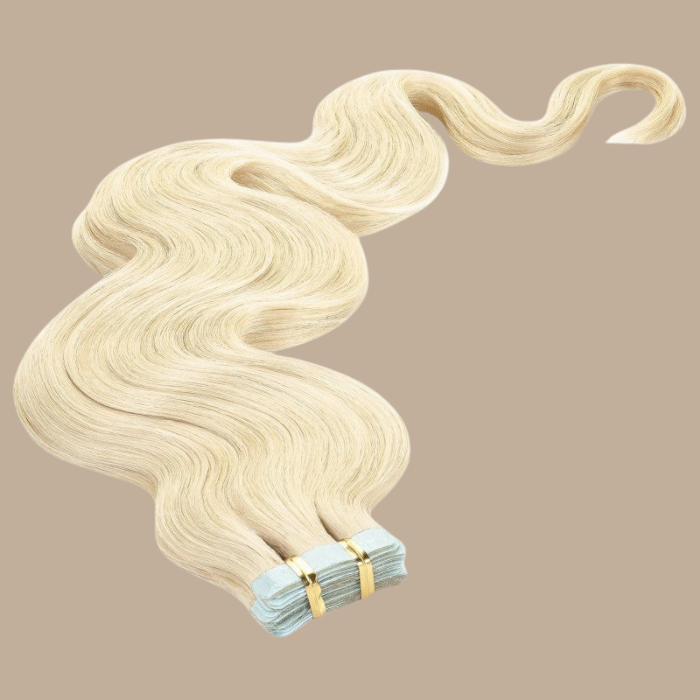 Extensions Adhésives / tapes ondulés Blond Platine 20" | 51 Cm 50 Gr