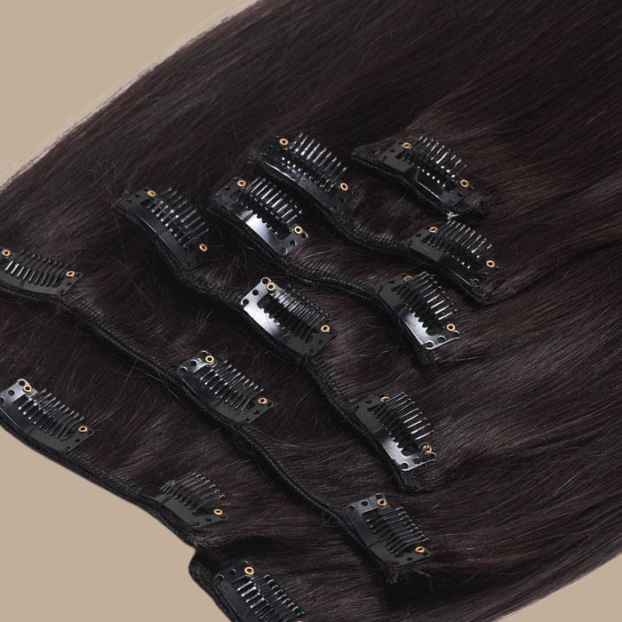 Extensions Clips Raides Brun Foncé 120 Gr