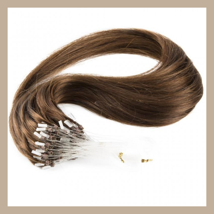 100 Extensions Anneaux / Easy Loop Raides Marron Chocolat 22" | 56 Cm 80 Gr