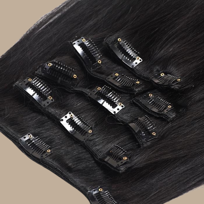 Extensions Clips Raides Noir